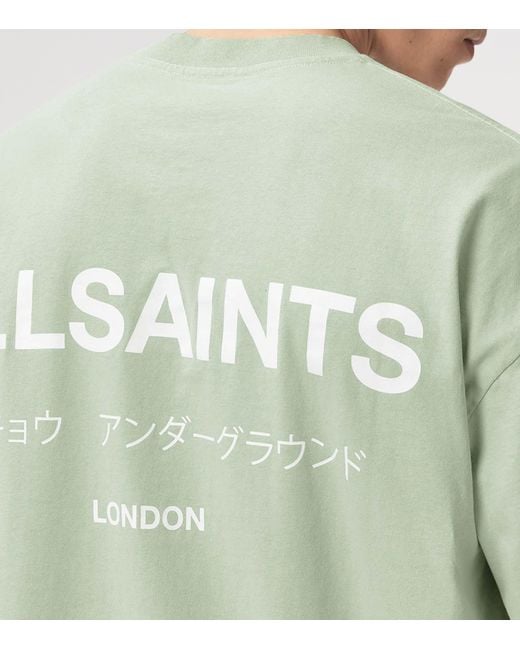 AllSaints Green Organic Cotton Underground T-Shirt for men