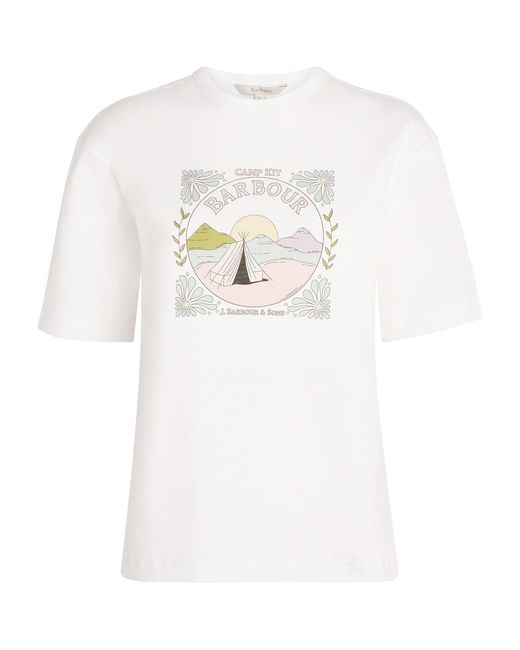 Barbour White Cotton Camp Logo T-Shirt