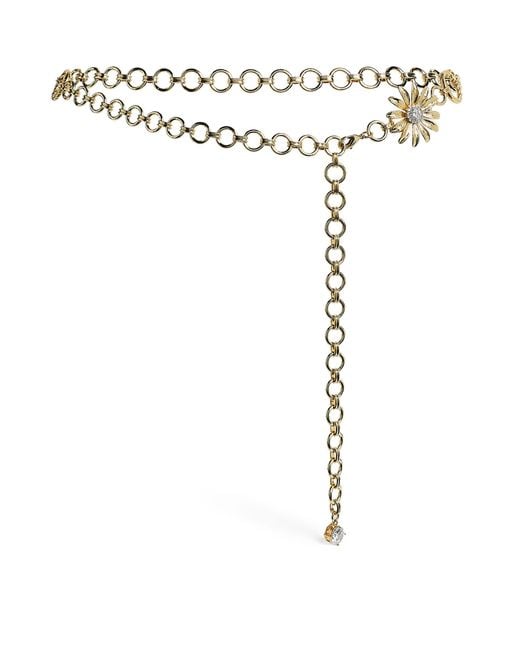 Maje Metallic Embellished Chain Belt