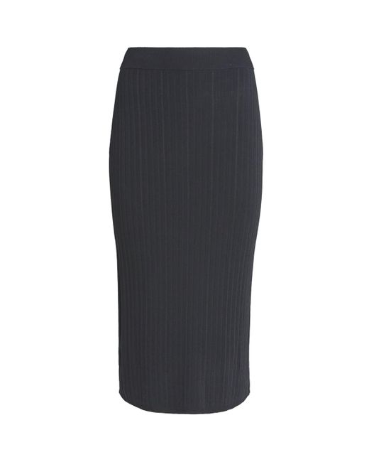 Joseph Gray Ribbed Knit Midi Skirt