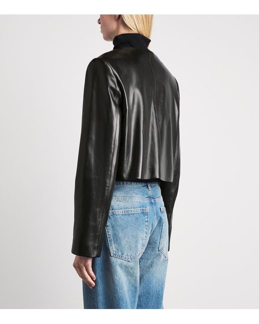 Brandon Maxwell Black Ryder Leather Jacket