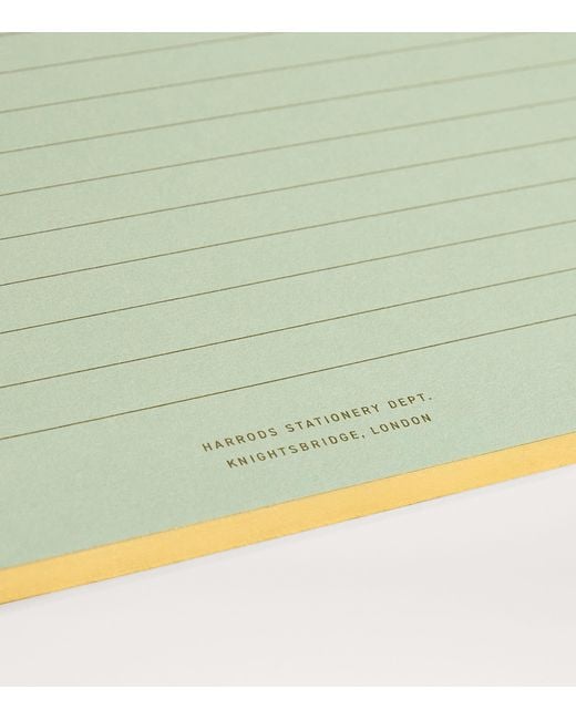 Harrods Green Lined A4 Jotter Notepad