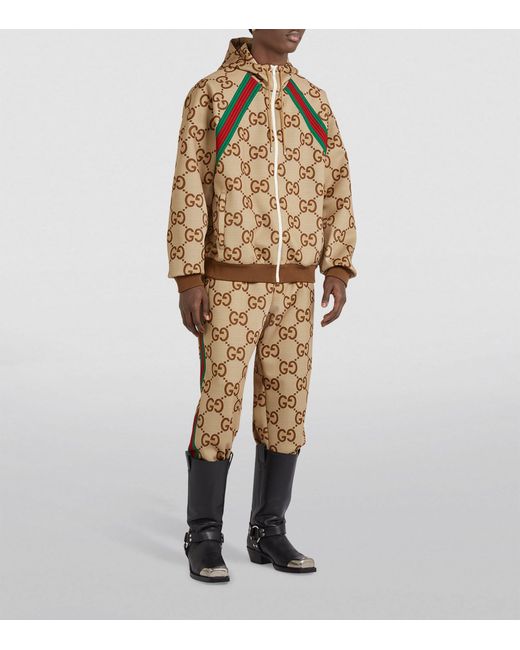 Gucci Natural Jumbo Gg Web Stripe Sweatpants for men