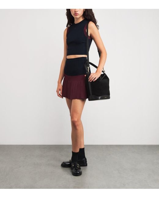 Sandro Black Suede Tangoso Bucket Bag