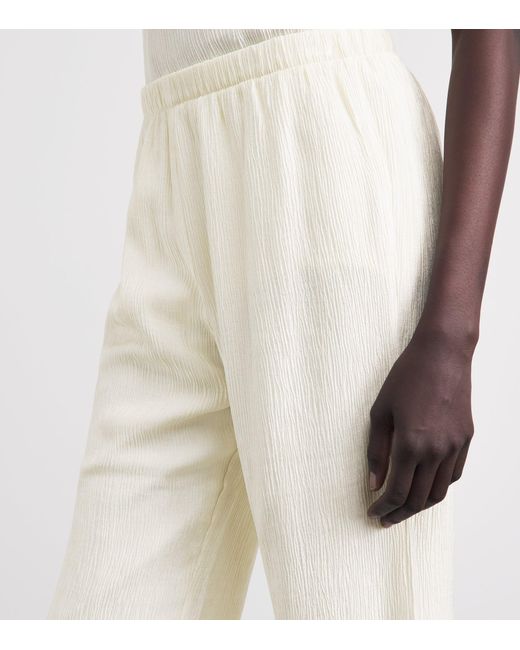 Anine Bing White Crinkled Aden Trousers