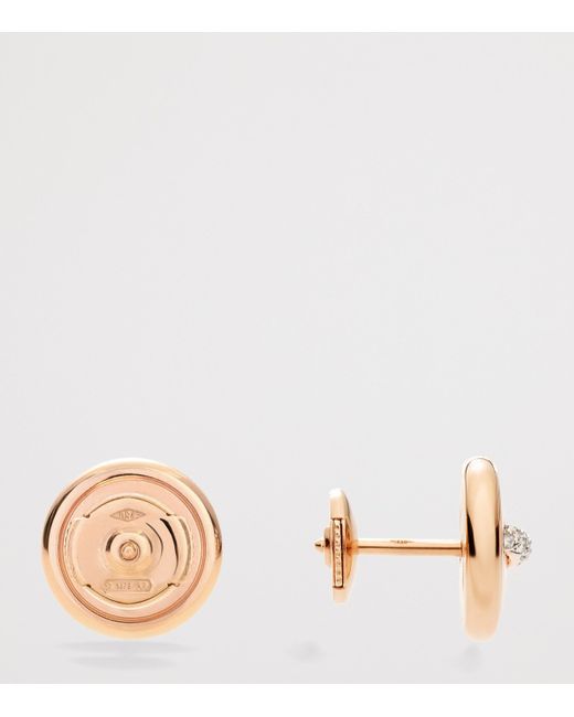 Pomellato Metallic And Diamond Pom Pom Dot Stud Earrings