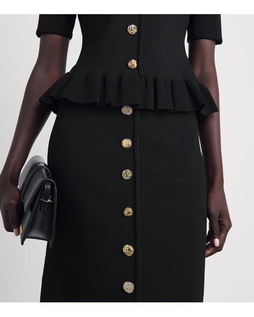 Claudie Pierlot Black Braid-Detail Midi Skirt