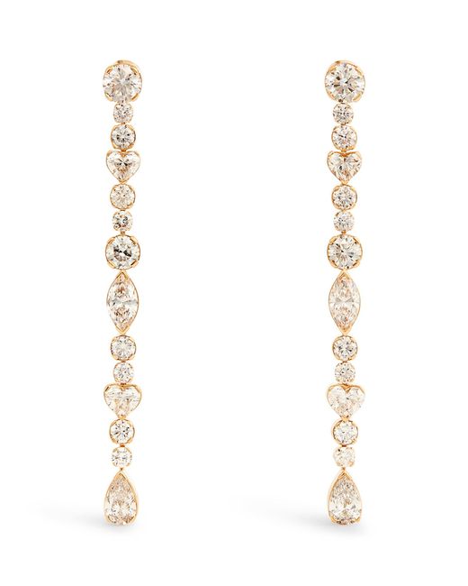 Sophie Bille Brahe White Exclusive Yellow Gold And Diamond Amis De La Reine Drop Earrings