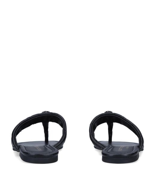 Kurt Geiger Blue Leather Kensington T-Bar Sandals