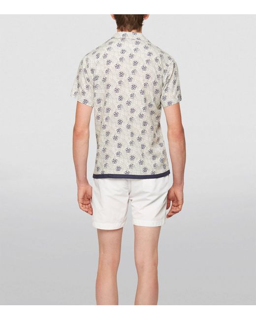Orlebar Brown White Floral Travis Shirt for men