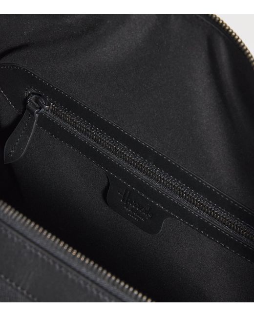 Harrods Black Leather Holdall for men