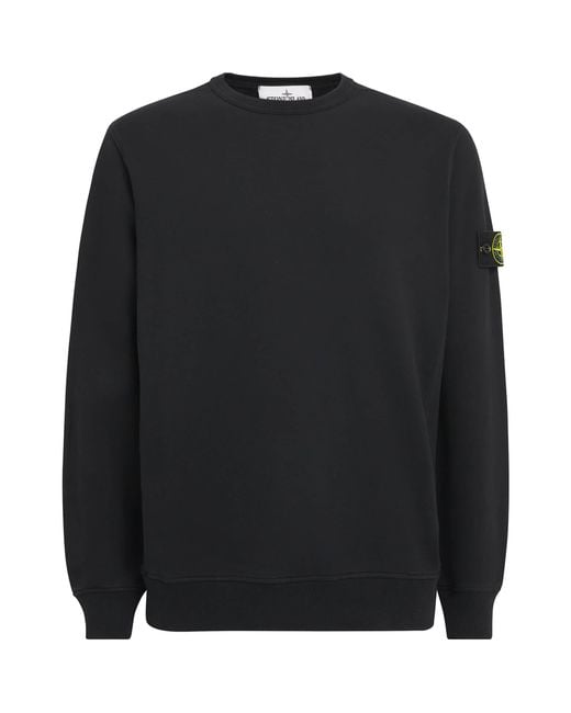 Stone Island Black Cotton Compass Sweatshirt for men