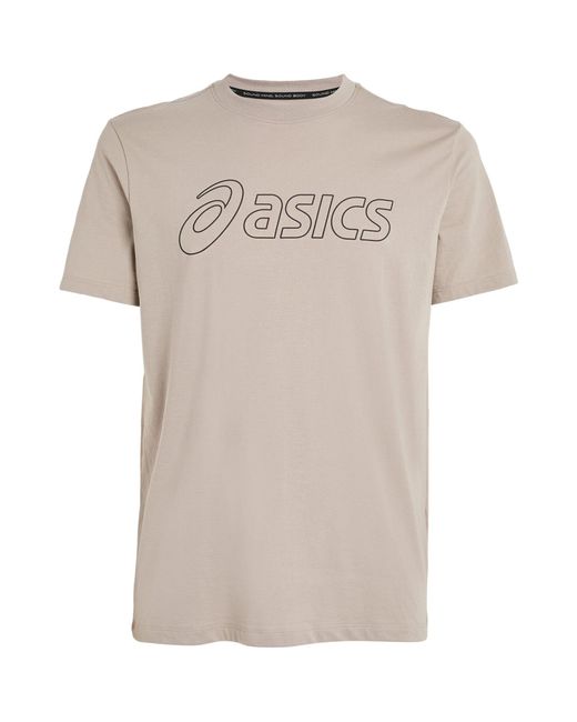 Asics White Large-logo T-shirt for men