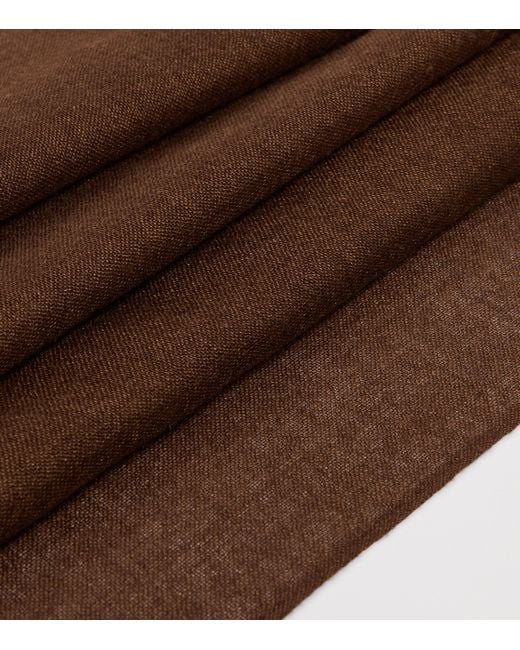 Weekend by Maxmara Brown Cashmere-Silk Scarf