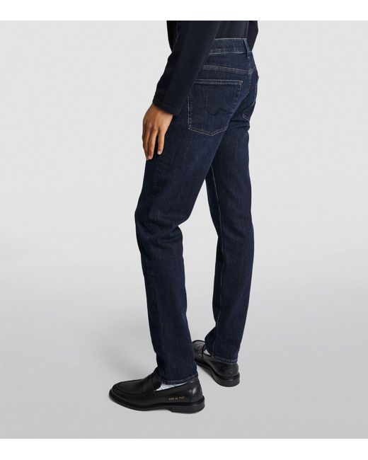 7 For All Mankind Blue Slimmy Stretch Slim Jeans for men