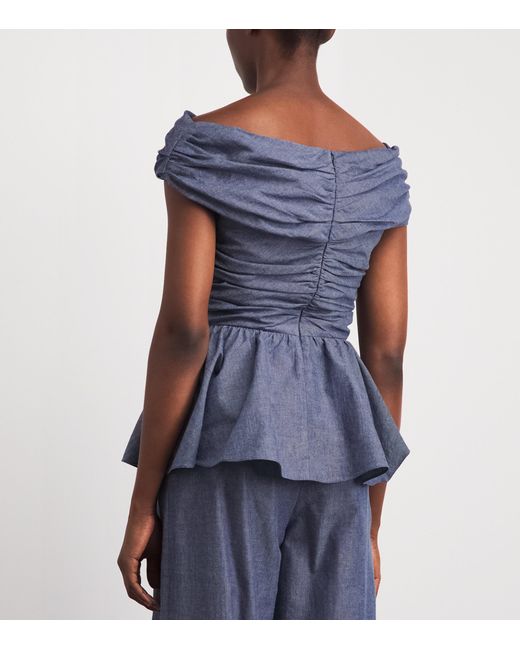 Safiyaa Blue Chambray Melanie Blouse