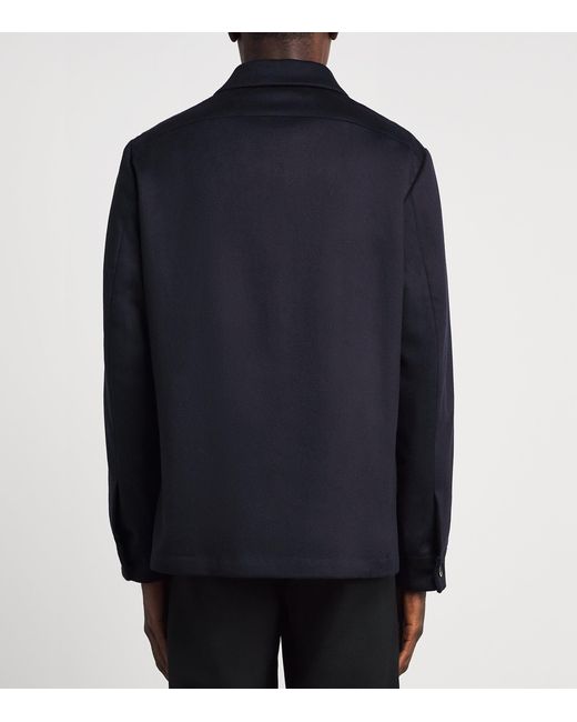 Barena Blue Brushed Cashmere Overshirt for men