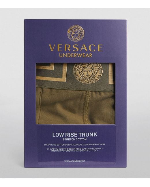 Versace Green Low-rise Iconic Greca Trunks for men