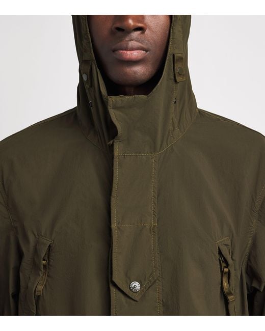 Stone Island Green Nylon Hooded Jacket for men