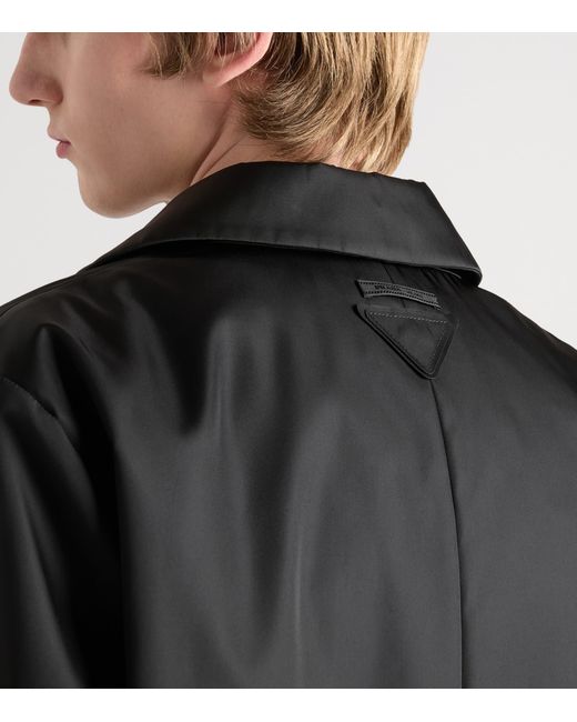 Prada Black Re-Nylon Overcoat for men