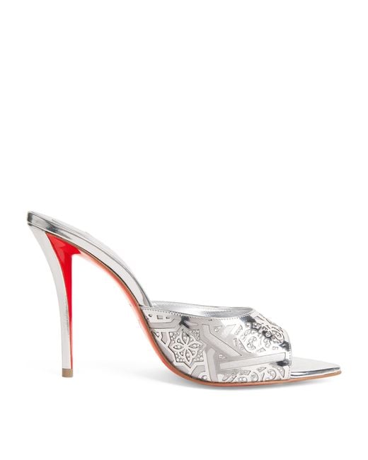 Christian Louboutin White Miss Z Mule Carouba Leather Mules 100
