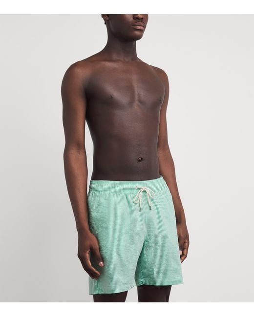 Polo Ralph Lauren Green Seersucker Traveller Swim Shorts for men