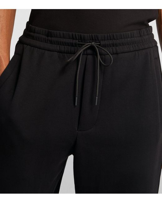 Emporio Armani Black Logo Webbing Stripe Sweatpants for men