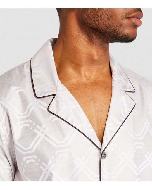 Zimmerli of Switzerland White Luxury Jacquard Pyjama Set for men
