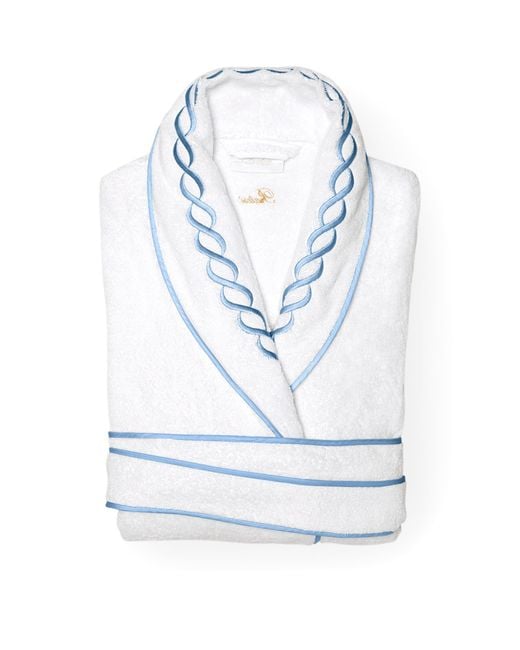 Pratesi Blue Cotton Treccia Bathrobe