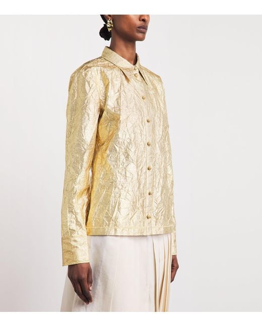 Tory Burch Natural Silk-Blend Crushed Shirt