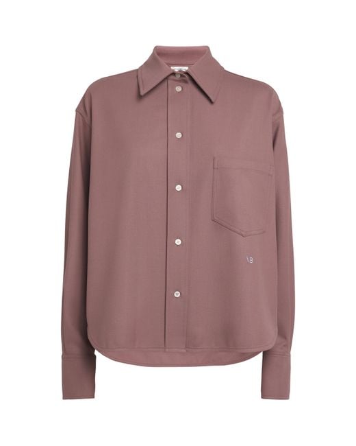 Victoria Beckham Brown Cropped Long-Sleeve Shirt