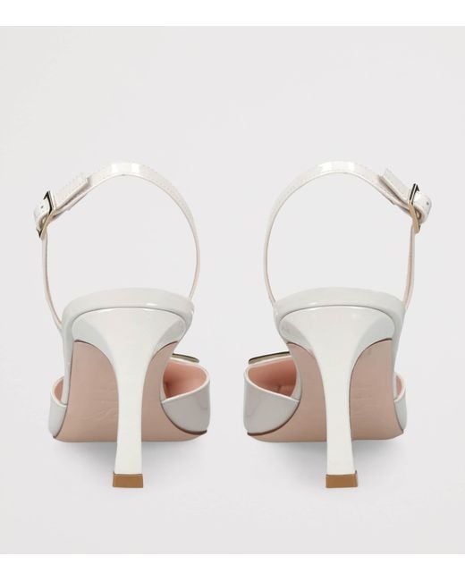 Roger Vivier Metallic Patent Leather Trompette Slingback Pumps 70