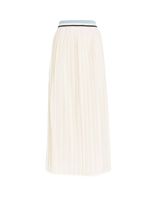 Moncler White Pleated Midi Skirt