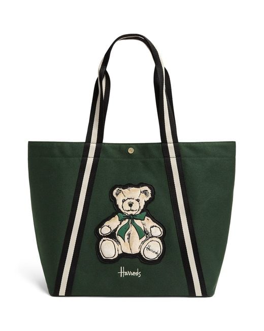 Harrods Green Medium Henry Bear Tote Bag