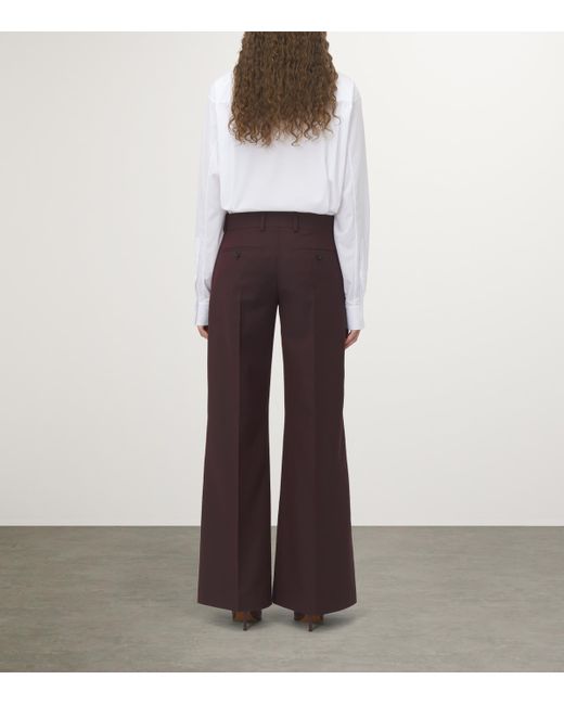 Alexander McQueen Purple Wool-Mohair Wide-Leg Trousers