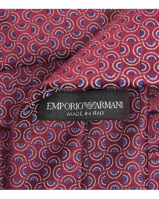 Emporio Armani Purple Silk Wave Jacquard Tie for men