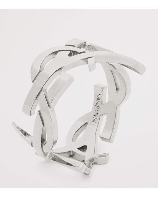 Saint Laurent Gray Twist Cassandre Ring