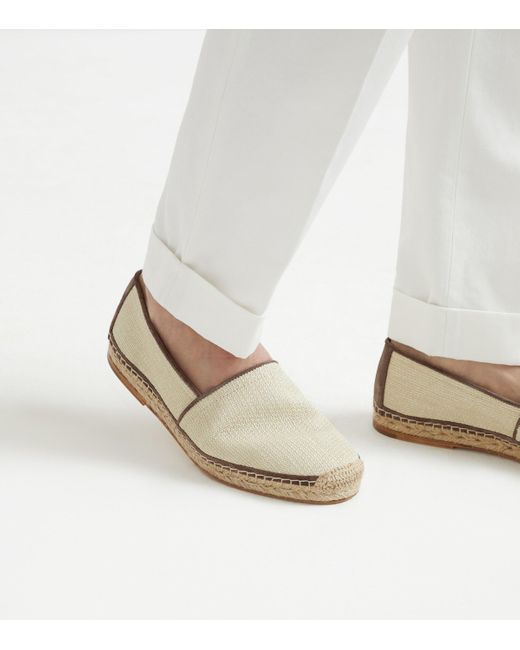Brunello Cucinelli Natural Raffia And Leather Espadrilles for men