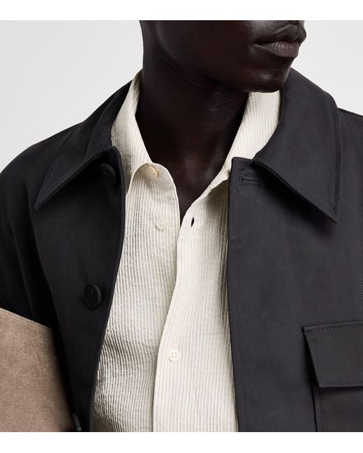 Studio Nicholson White Cotton-Linen Seersucker Stripe Shirt for men