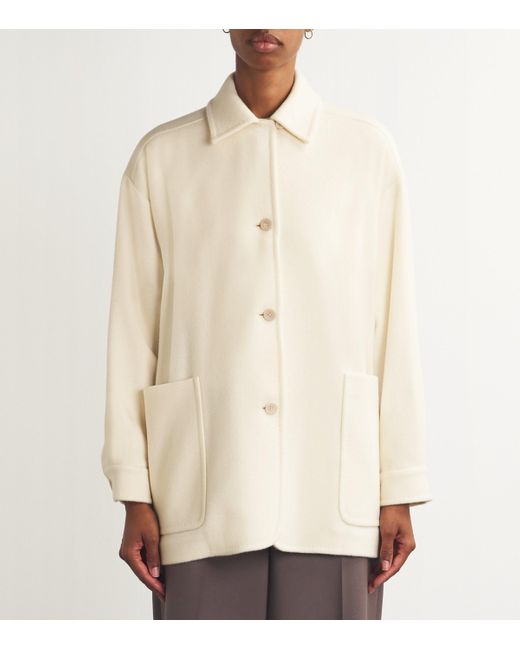 Max Mara Natural Alpaca-Cashmere Shirt Jacket