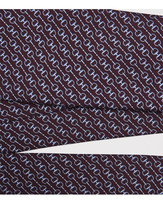 Harrods Red Silk Snaffle Print Tie for men
