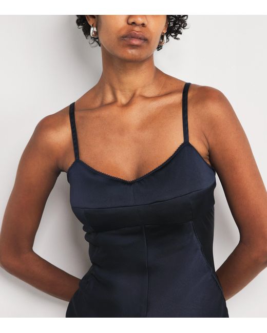Sandro Blue Satin Maxi Dress