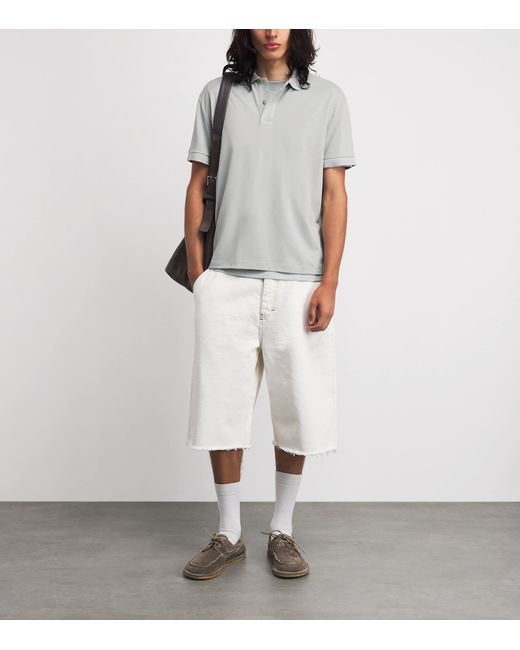 7 For All Mankind Gray Short-Sleeve Polo Shirt for men