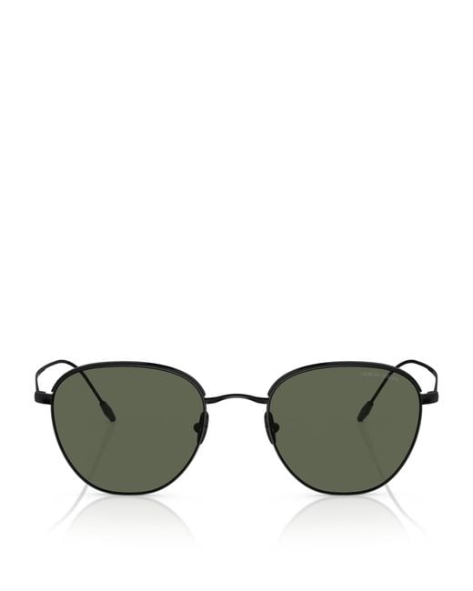 Giorgio Armani Green Rounded Square Sunglasses for men