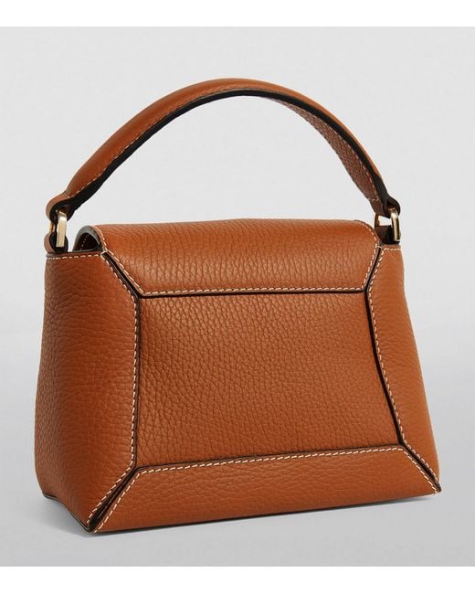 Strathberry Brown Nano Leather Mosaic Top-handle Bag