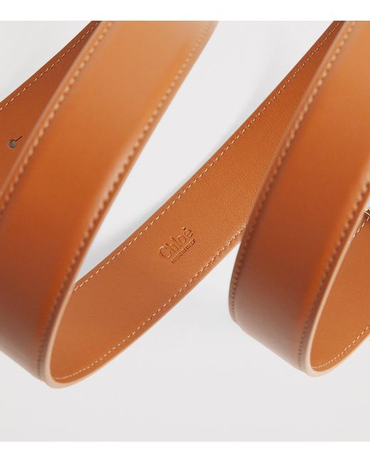 Chloé Brown Calfskin Iconic Belt