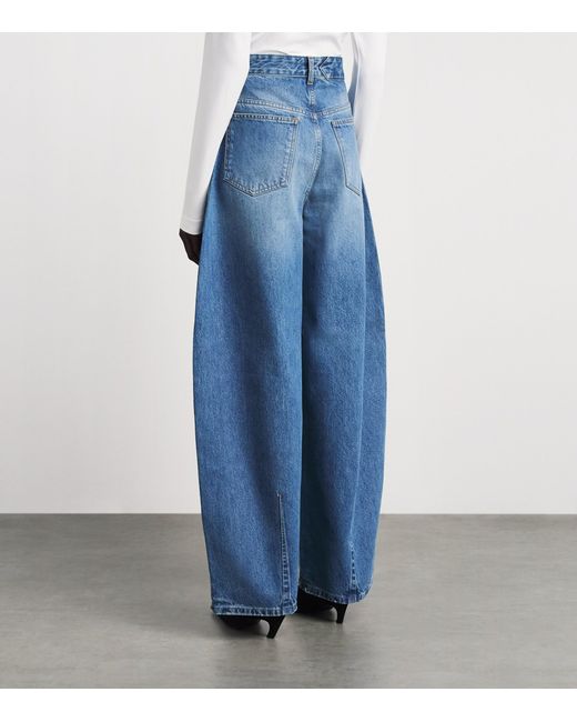 Jacquemus Blue Pleated Barrel Jeans