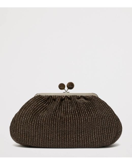 Weekend by Maxmara Brown Woven Pasticcino Clutch Bag