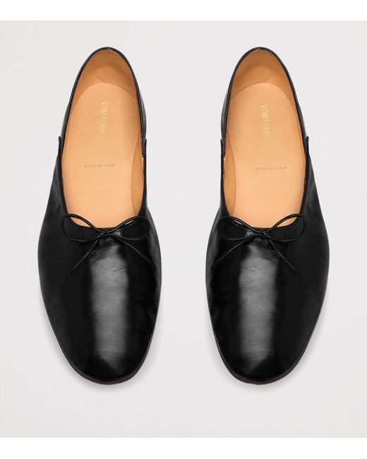 Tom Ford Black Leather Informal Slippers for men
