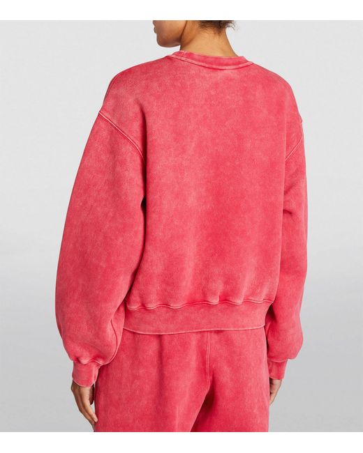 Alexander Wang Red Terry Cotton Essential Sweatshirt